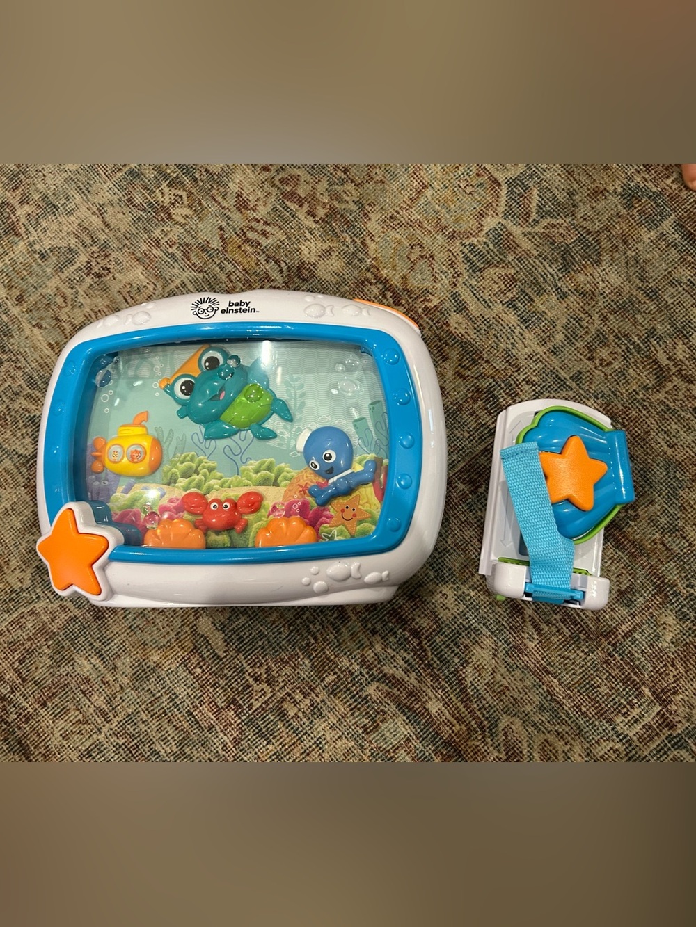 Baby Einstein Water Play Toy in Blue and White with Orange Accents